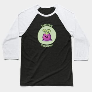 Local Food Supporter - Eggplant Baseball T-Shirt